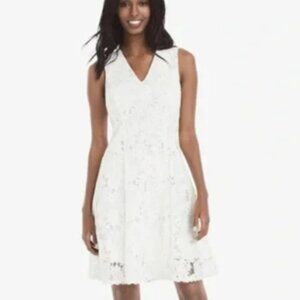 White House Black Market Sleeveless Ivory Cocktail Dress